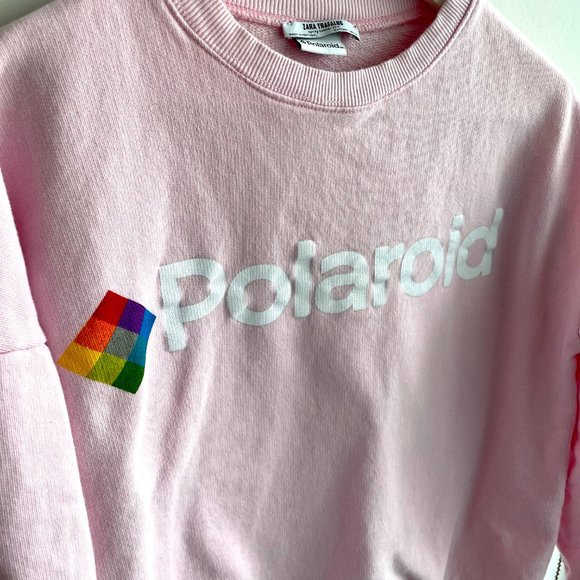 Polaroid logo pink crew-neck sweatshirt - Picture 3 of 5